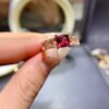 Pure natural magnesium aluminum garnet ring, with a main stone size of 6mm square0811130295
