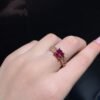 Pure natural magnesium aluminum garnet ring, with a main stone size of 6mm square0811130295