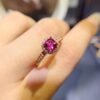 Pure natural magnesium aluminum garnet ring, with a main stone size of 6mm,0811130262