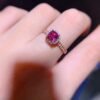 Pure natural magnesium aluminum garnet ring, with a main stone size of 6mm,0811130262