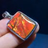 Natural Canadian mottled stone matte pendant, size 21.5/17.6mm0911398155
