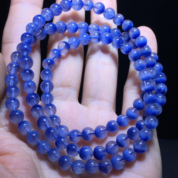 Pure natural blue hair crystal blue line stone three loop bracelet, bare stone: 5.9mm11104198