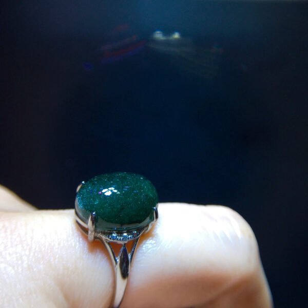 Natural Green Ghost Treasure Bowl Starlight Ring, size 15.1/12.1mm1110208596