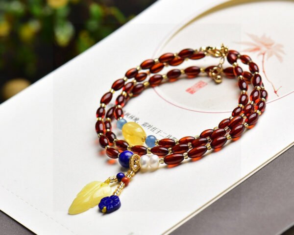 Original natural blood pearl rice bead bracelet, blood pearl size is approximately 4 * 6mm1110089133