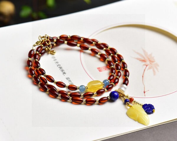 Original natural blood pearl rice bead bracelet, blood pearl size is approximately 4 * 6mm1110089133