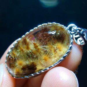 Natural crystalline snowflake titanium ❄️ Chrysanthemum titanium sunflower pendant, size 25/14.6mm1111568199