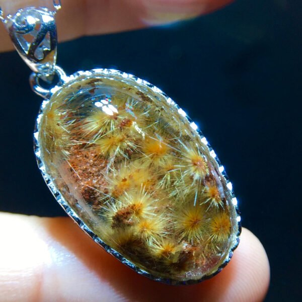 Natural crystalline snowflake titanium ❄️ Chrysanthemum titanium sunflower pendant, size 25/14.6mm1111568199