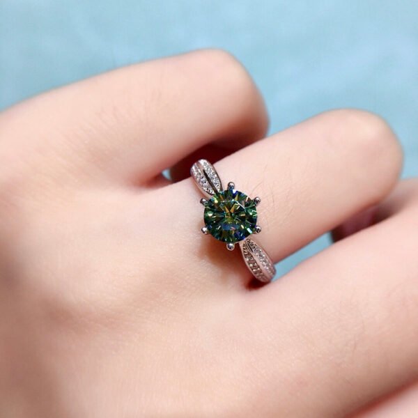 Popular Mosan Diamond Ring, Main Stone 1 Carat, Round 6.5mm1113090166
