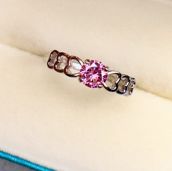 Classic Pink Mosang Diamond Ring, Main Stone Circle 5 * 5mm1114150299
