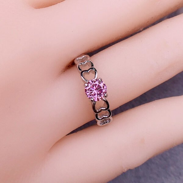 Classic Pink Mosang Diamond Ring, Main Stone Circle 5 * 5mm1114150299