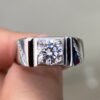 Classic Mosan Diamond Ring, Main Stone 1 Carat, Round 6.5mm1114130355