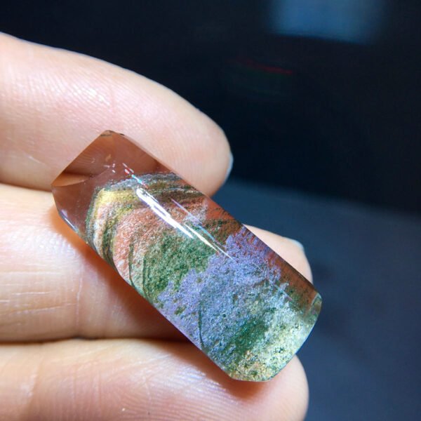 Natural Color Ghost Four Seasons Spring, Summer, Autumn, and Winter Thousand Layer Pyramid Silent Plate Pendant, Size 26.1/11.8mm1114158266