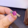 Classic Pink Mosang Diamond Ring, Main Stone 1 Carat, Round 6.5mm1115199866