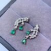 , pure natural Columbia emerald earrings, main stone size 3 * 4+4 * 5mm1115299155
