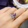 Pure natural Mozambique garnet ring. Main stone size square 5 × 7mm1116099177