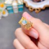 Pure Natural Colorful White Opal Ring, Main Stone Size Round 7mm1116140699