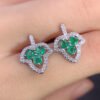 Pure natural Columbia emerald earrings, main stone size: round 3 * 3mm1117190266