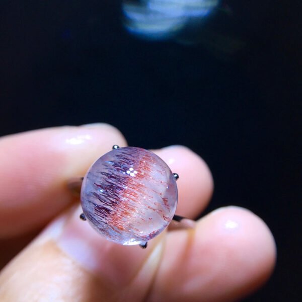 Natural Purple Crystal Purple Super Seven Ball Ring, Specification: 11.4mm1117248155