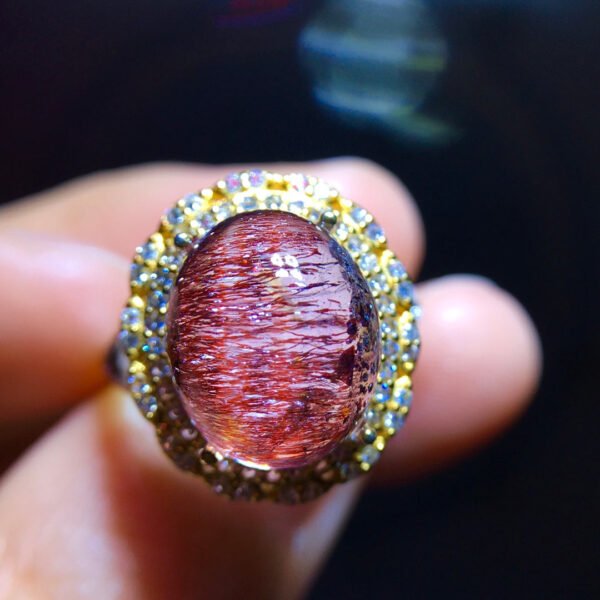 Natural Purple Crystal Super Seven Ring, Specification: 12.2/10.1mm1117398466