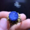 Natural blue hair crystal blue line stone round bead single bead treasure bowl ring, size 10mm1117438166