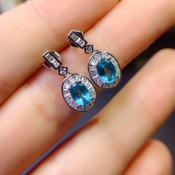 Natural apatite earrings, main stone size 4 * 6mm1118130244