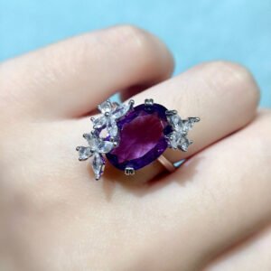 Natural Brazilian amethyst ring, main stone size 10 * 14mm1118140122